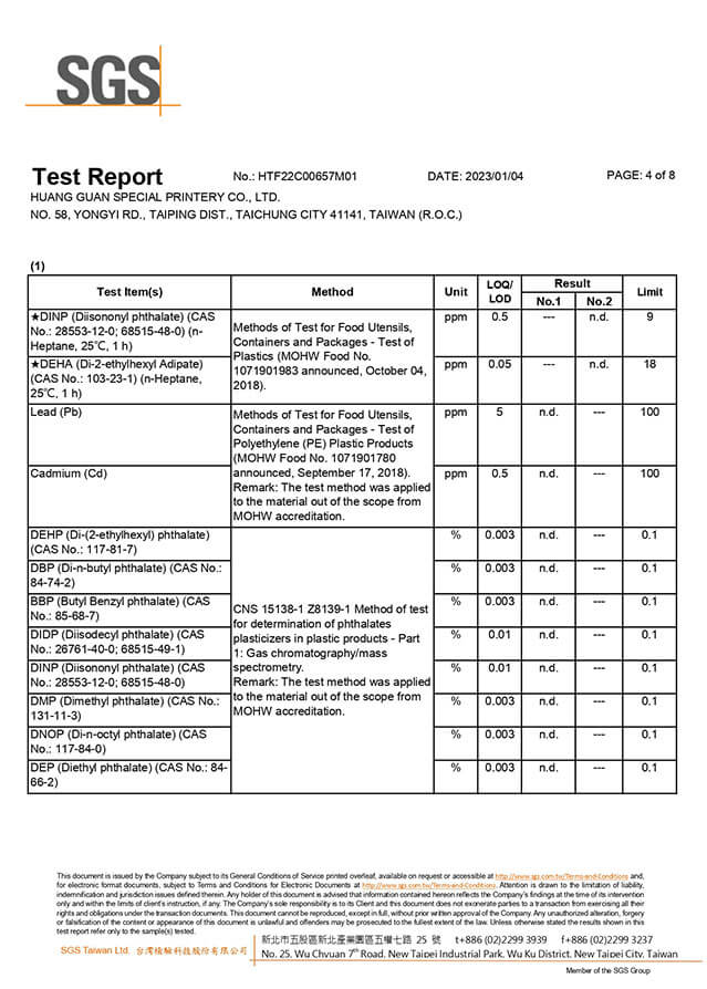 SGS Test Report 4