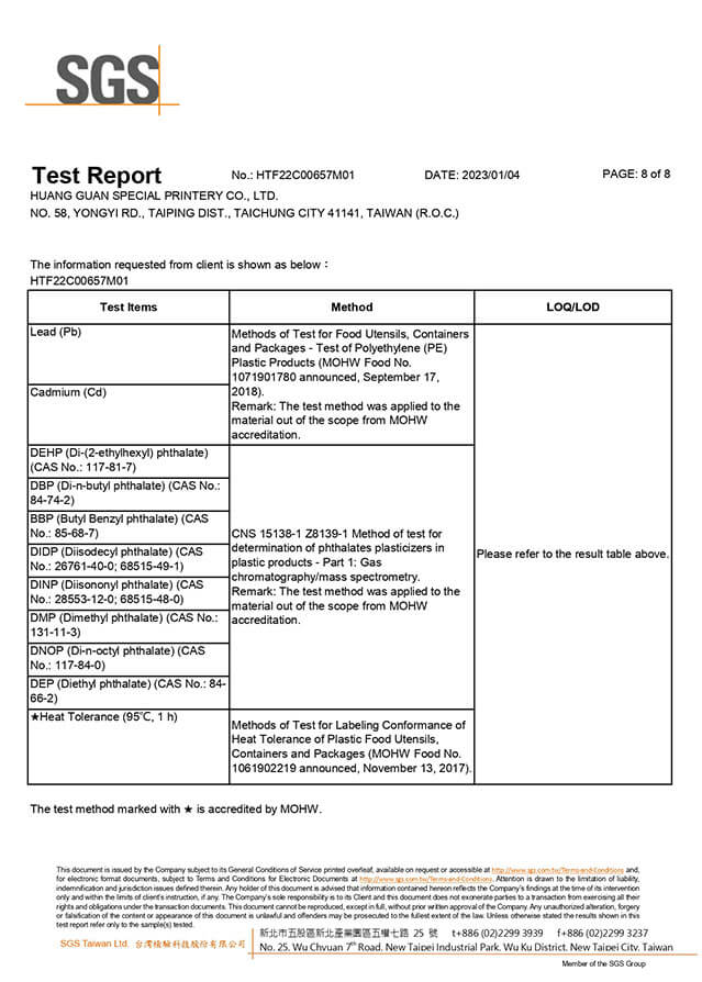 SGS Test Report 8