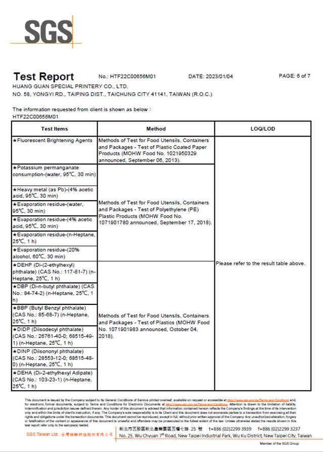 SGS Kraft Paper Test Report 6